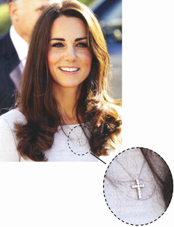 Kate with a Diamond Cross Necklace